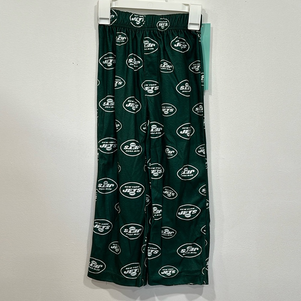 BNWT NFL New York Jets Team Logo Lounge Pants Kids Size XS 4/5 NY Pajama Pants